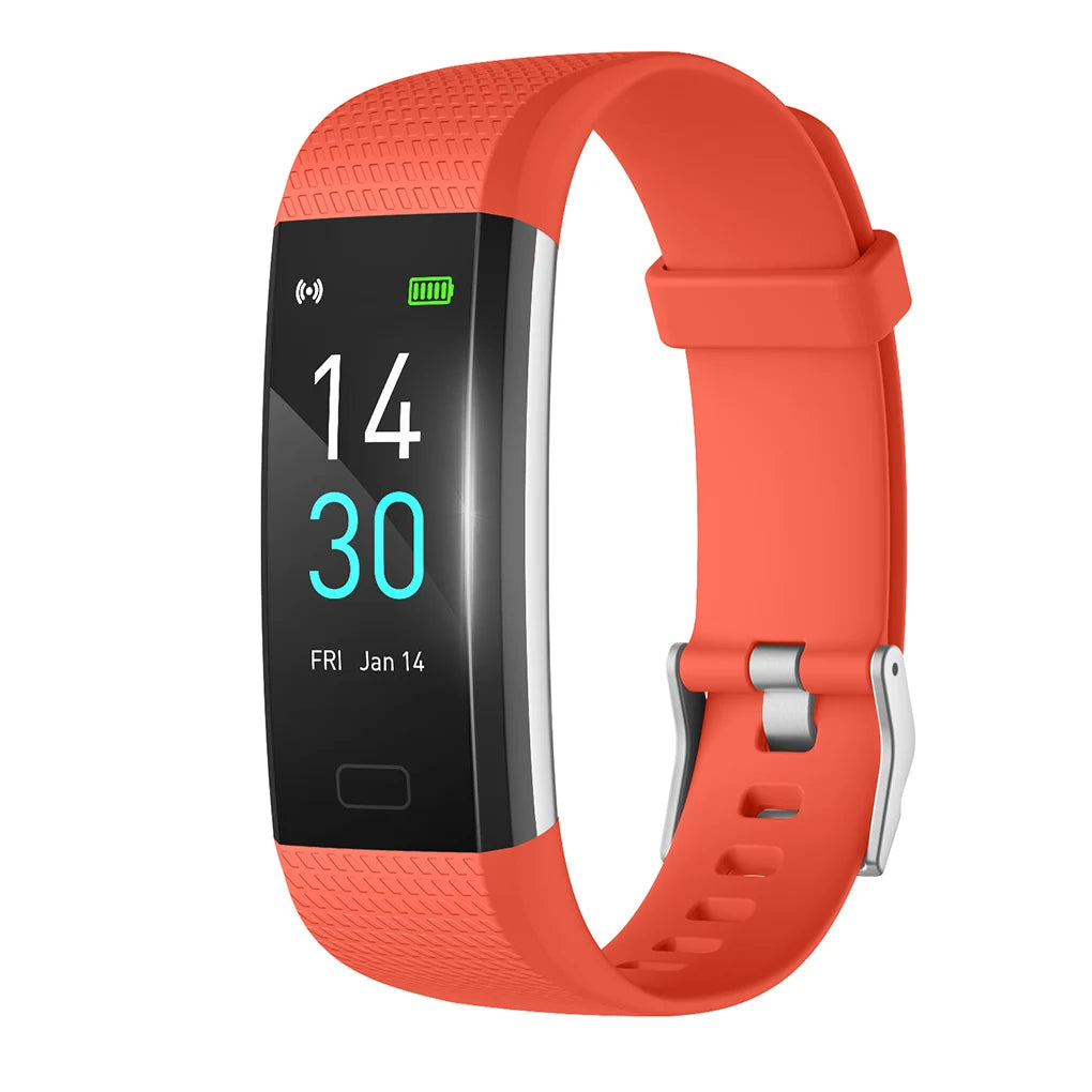 Runmifit Smart Wristband Heartrated Blood Pressure Bracelet Waterproof Body Temperature Wristband, Blue