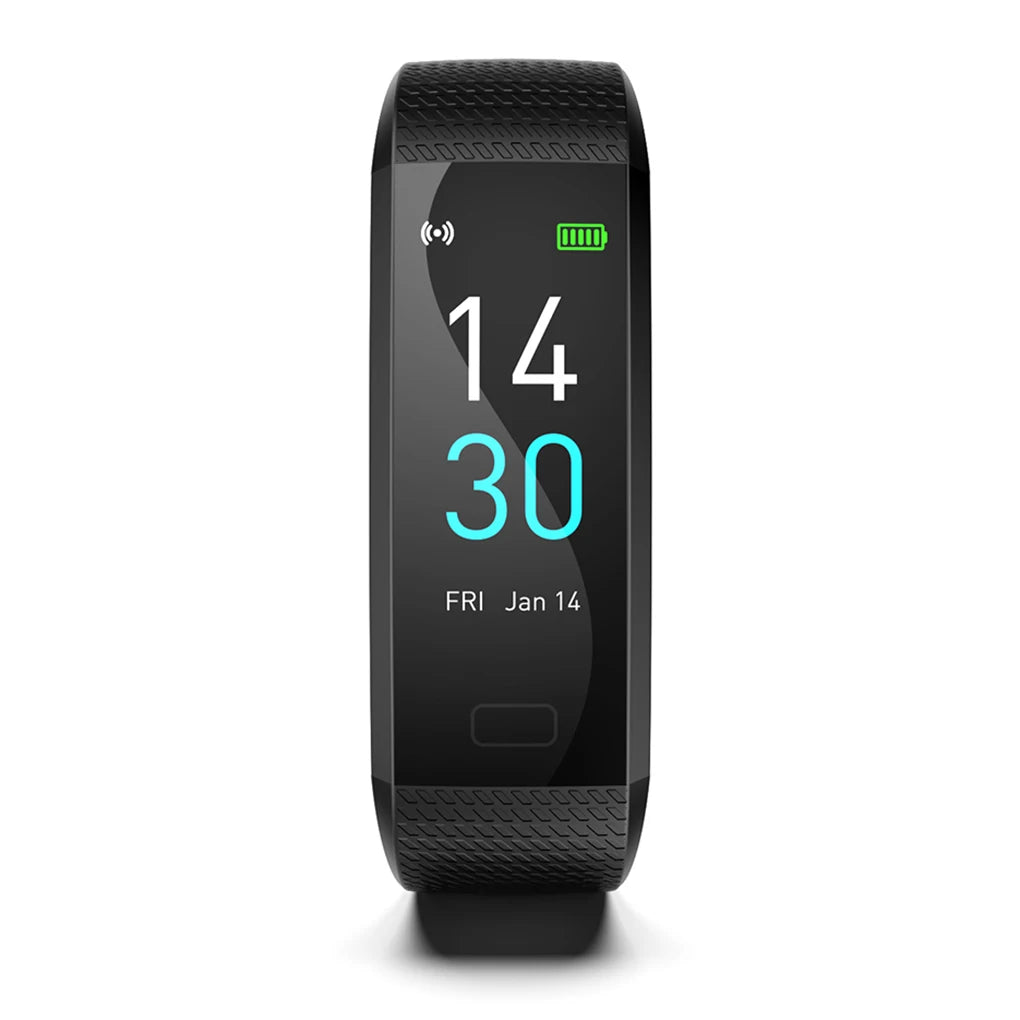 Runmifit Smart Wristband Heartrated Blood Pressure Bracelet Waterproof Body Temperature Wristband, Blue